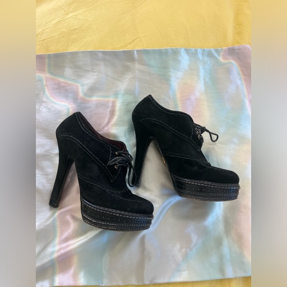 PRADA Suade Lace Up Shoes/Bootie - Picture 4 of 5